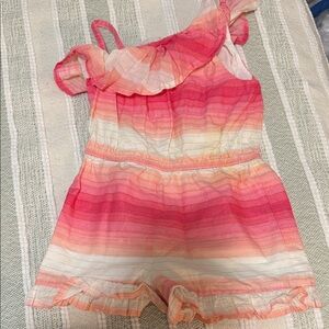 Janie and Jack Pink and White Striped Romper